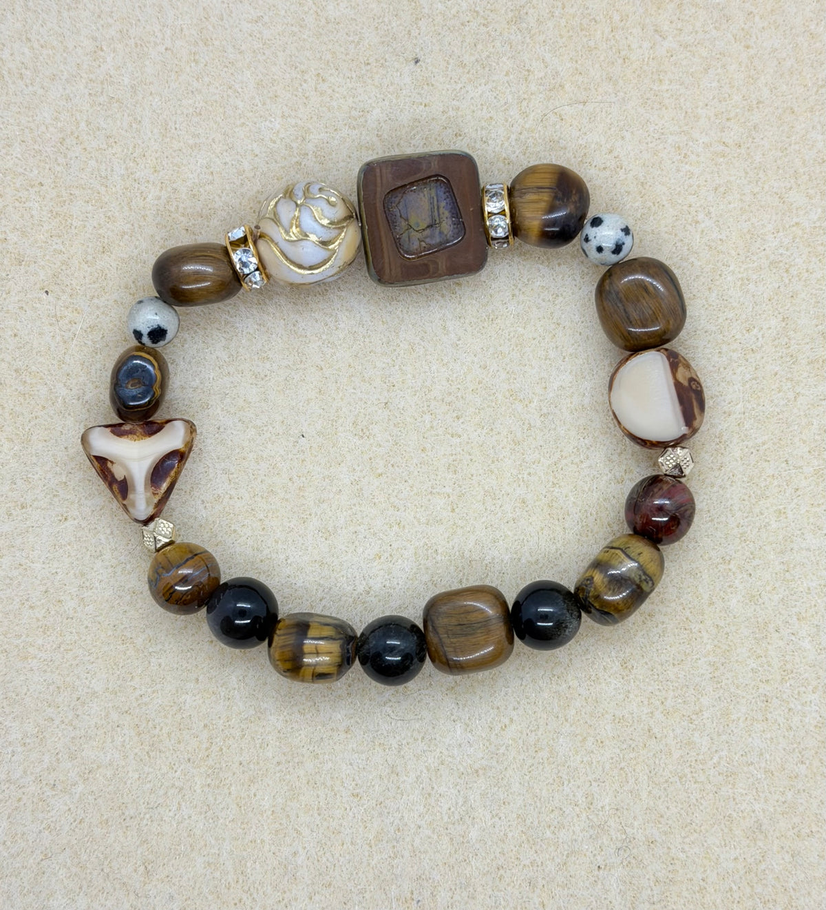 Golden Ground | Tiger's Eye & Dalmatian Jasper Bracelet