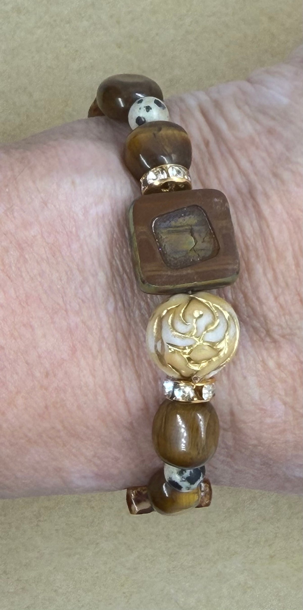 Golden Ground | Tiger's Eye & Dalmatian Jasper Bracelet