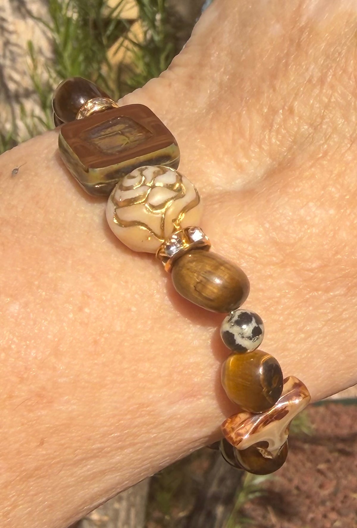 Golden Ground | Tiger's Eye & Dalmatian Jasper Bracelet