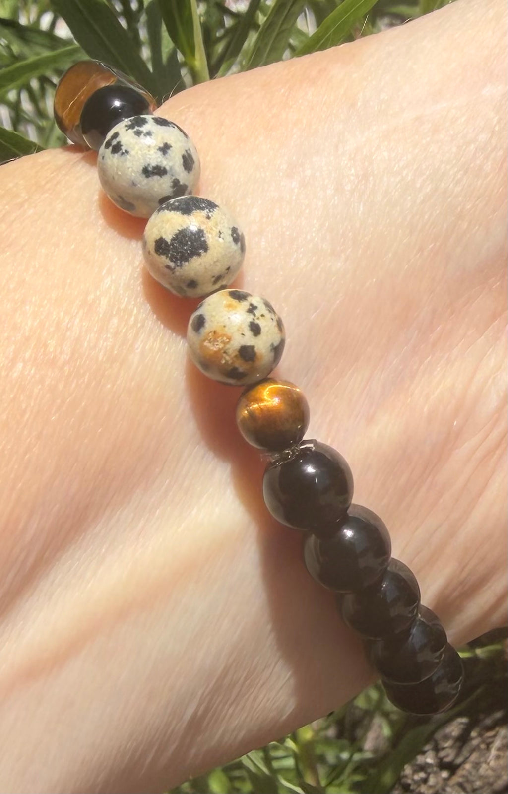 Wild & Grounded | Dalmatian Jasper, Tiger's Eye & Black Onyx Bracelet
