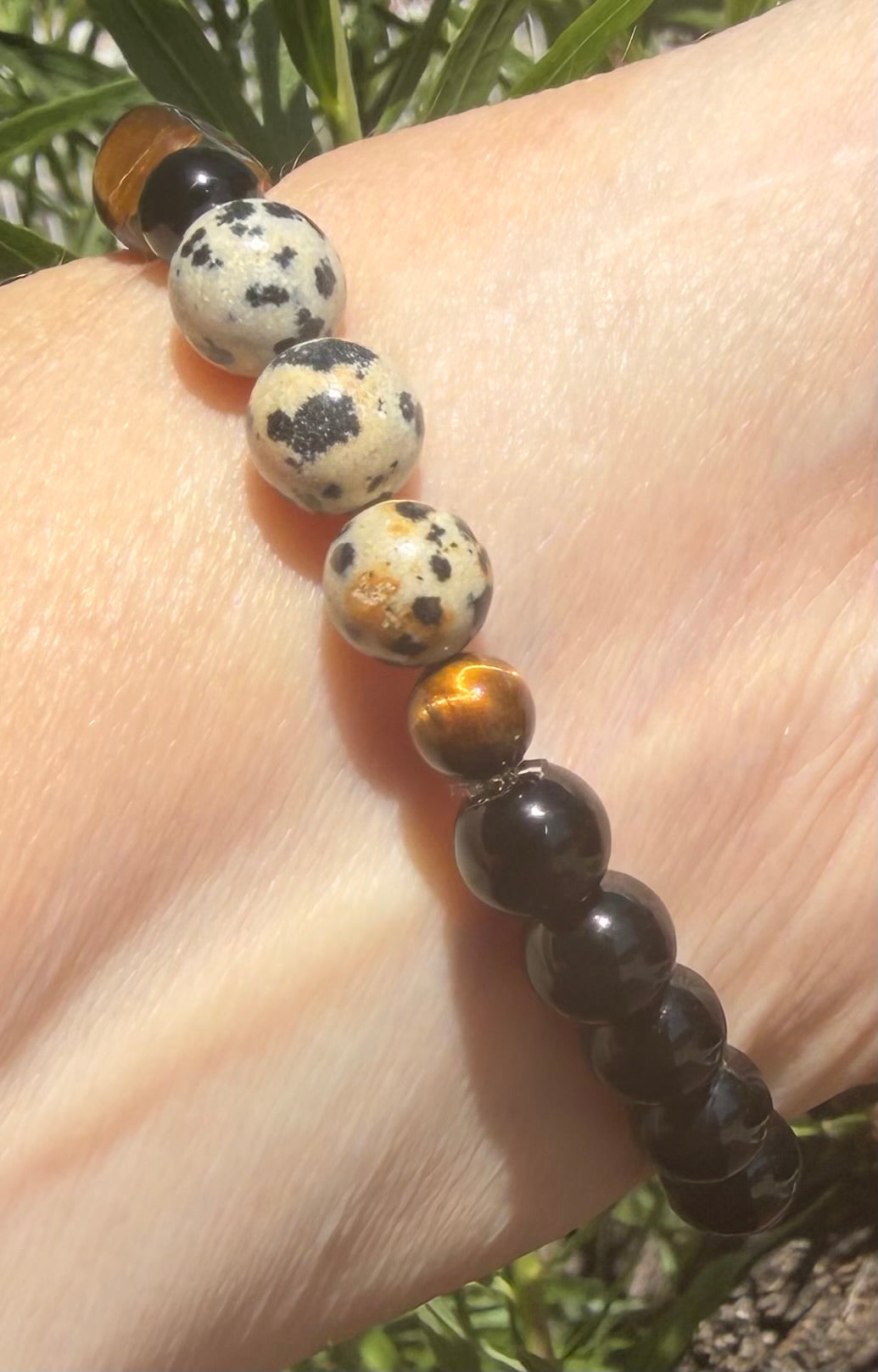 Wild & Grounded | Dalmatian Jasper, Tiger's Eye & Black Onyx Bracelet
