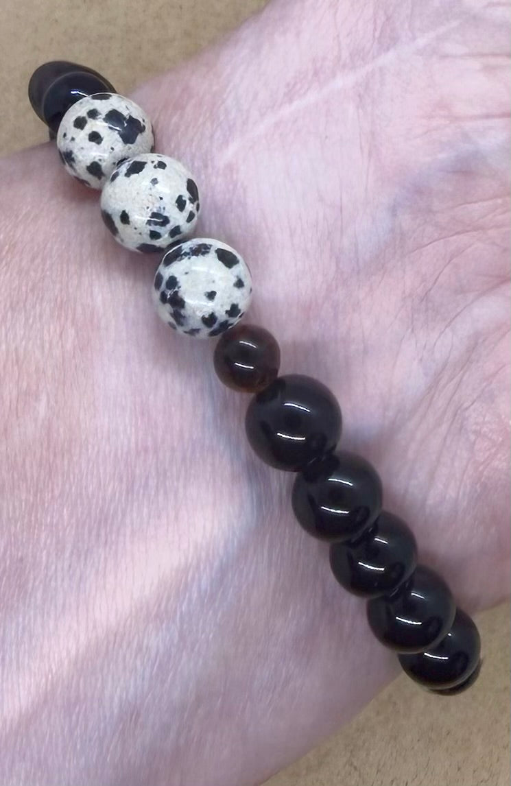 Wild & Grounded | Dalmatian Jasper, Tiger's Eye & Black Onyx Bracelet