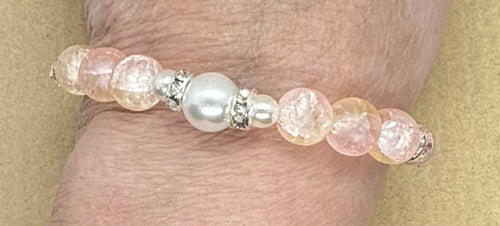 Blush & Pearls | Rose Quartz & Pink Cracked Quartz Bracelet