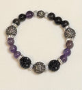 Moo-dy Judy | Chevron Amethyst & Silver Sheen Obsidian Bracelet