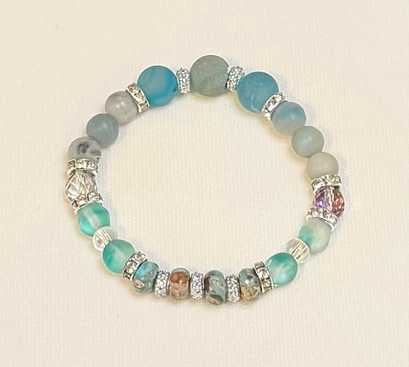 Tide & Tempest | Blue Agate, Amazonite & Sea Sediment Jasper Bracelet