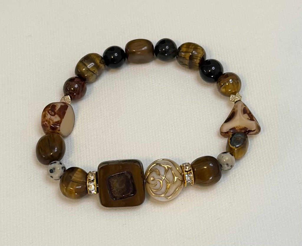 Golden Ground | Tiger's Eye & Dalmatian Jasper Bracelet