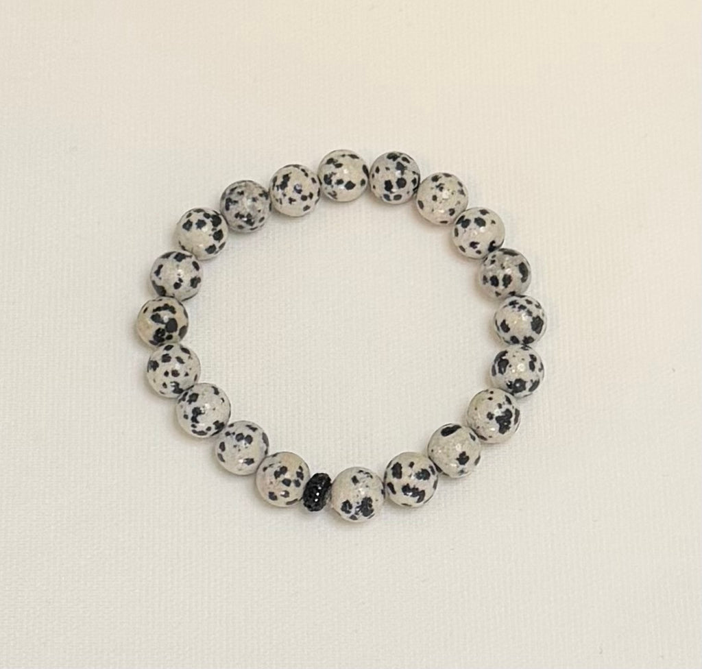 Spotted & Unbothered| 8mm Dalmatian Jasper Bracelet