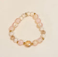 BLUSH & CHAMPAGNE | Pink Cracked Quartz & Champagne Glass Statement Bracelet